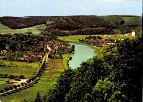 Ak Herstelle Beverungen an der Weser, Würgassen, Panorama