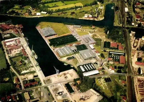 Ak Dortmund im Ruhrgebiet, W. Brügmann und Sohn GmbH, Industriehafen, Luftbild