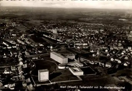 Ak Marl im Ruhrgebiet, Luftbild, Teilansicht, St.-Marien-Hospital