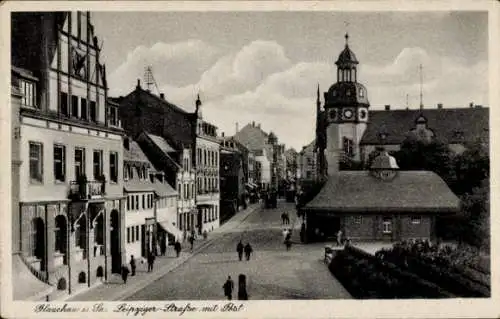 Ak Glauchau in Sachsen, Leipziger Straße, Post