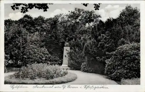 Ak Husum in Nordfriesland, Schlossgarten, Denkmal Theodor Storm