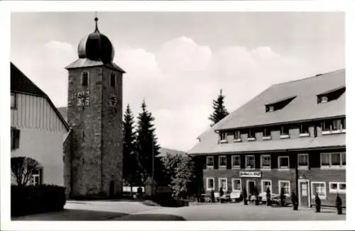 Ak Schluchsee im Schwarzwald, Kirche, Gasthaus zum Schiff