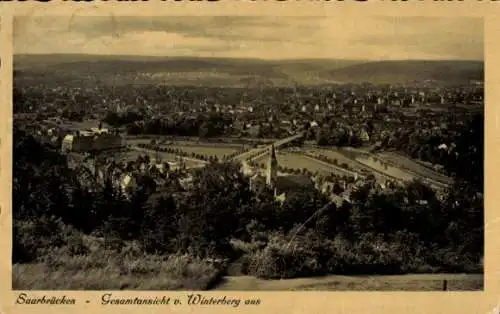 Ak Saarbrücken im Saarland, Gesamtansicht, Blick vom Winterberg