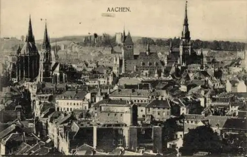 Ak Aachen in Nordrhein Westfalen, Panorama, Feldpost