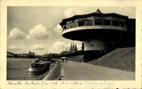 Ak Köln am Rhein, Bastei, Boote, Hohenzollernbrücke, Türme