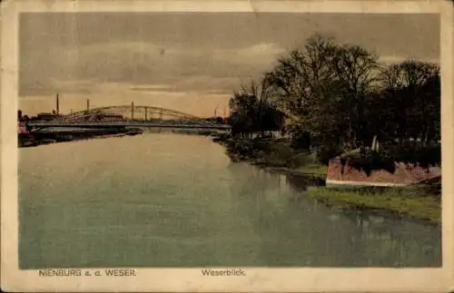 Ak Nienburg an der Weser, Weserblick