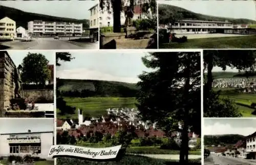 Ak Blumberg am Schwarzwald, Straßenansicht, Denkmal, Gesamtansicht