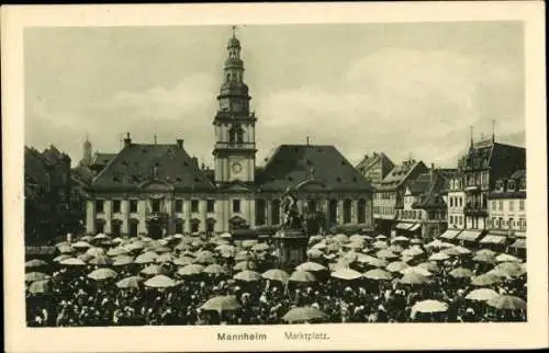 Ak Mannheim in Baden, Marktplatz, Stände