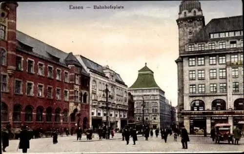 Ak Essen im Ruhrgebiet, Bahnhofsplatz