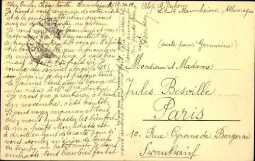 Ak Mannheim in Baden, Rosengarten