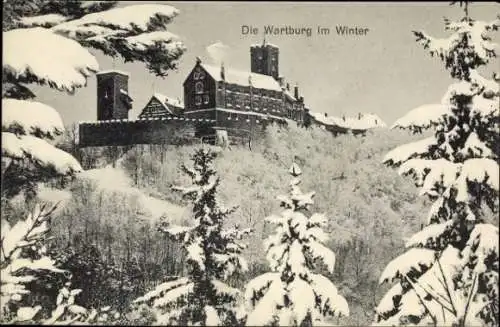 Ak Lutherstadt Eisenach in Thüringen, Wartburg, Winter