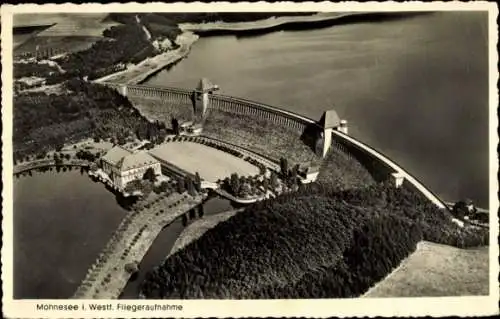 Ak Möhnesee in Westfalen, Möhnetalsperre, Luftbild