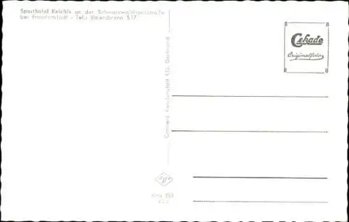 Ak Freudenstadt im Schwarzwald, Sporthotel Kniebis