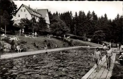 Ak Freudenstadt im Schwarzwald, Sporthotel Kniebis, Freibad