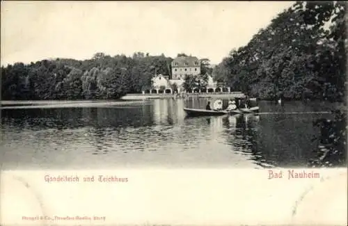 Ak Bad Nauheim in Hessen, Gondelteich, Teichhaus