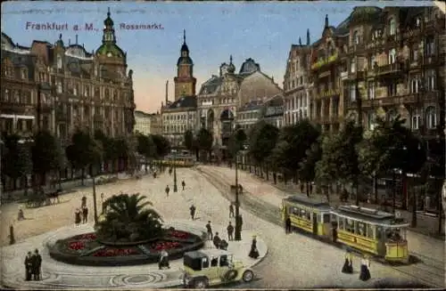 Ak Frankfurt am Main, Rossmarkt, Straßenbahn