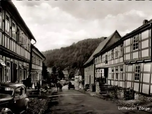 Ak Zorge Walkenried im Harz, Fachwerkgebäude, Straße