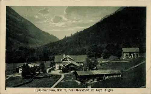 Ak Spielmannsau Oberstdorf im Oberallgäu, Teilansicht