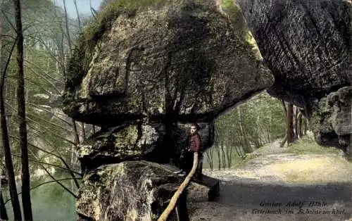 Ak Gsteinach Schwarzenbruck in Mittelfranken Bayern, Gustav Adolf-Höhle