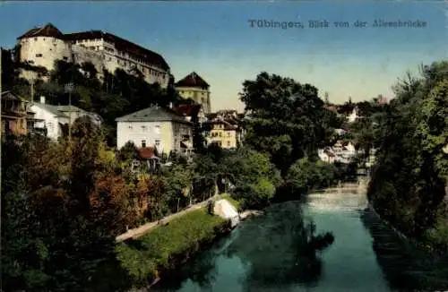 Ak Tübingen am Neckar, Blick von der Alleenbrücke