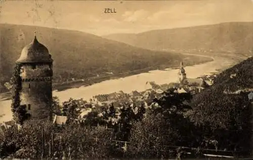 Ak Zell an der Mosel, Panorama