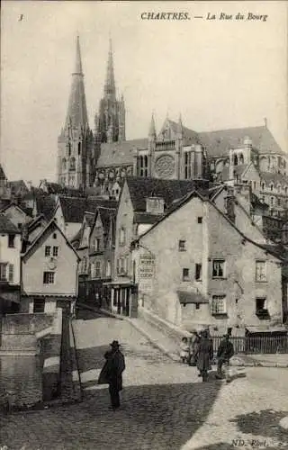 Ak Chartres Eure et Loir, La Rue du Bourg