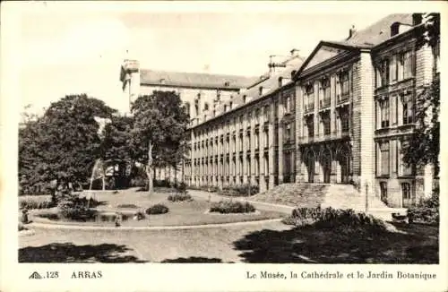 Ak Arras Pas de Calais, Museum, Kathedrale, Botanischer Garten