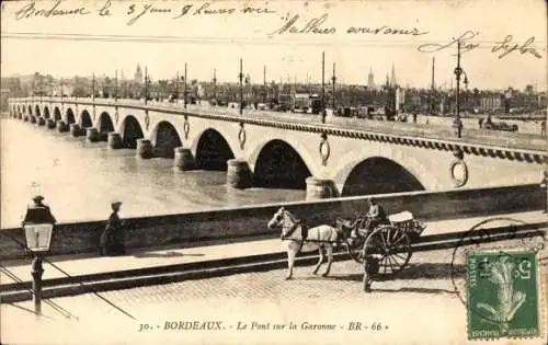 Ak Bordeaux, Die Brücke über die Garonne