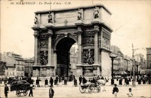 Ak Marseille Bouches du Rhône, La Porte d’Aix