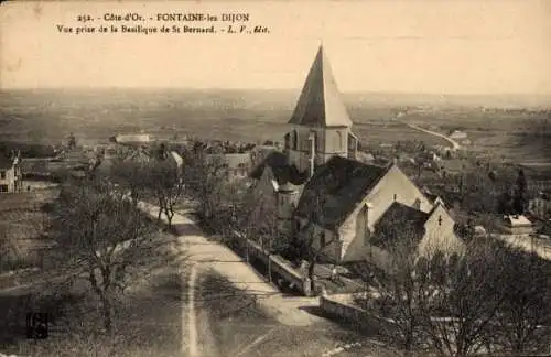 Ak Fontaine les Dijon Côte d'Or, Blick von der Basilika St. Bernhard