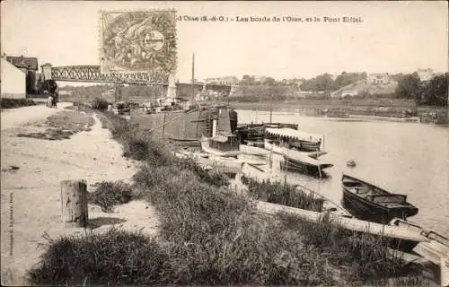 Ak Conflans-sur-Seine-Marne, Die Ufer der Oise, Pont Eiffel