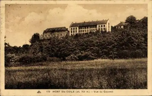 Ak Obernai Alsace Bas Rhin, Mont Sainte Odile, Blick auf das Kloster