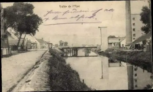 Ak Beveren Ijzer Westflandern Belgien, Flusspartie, Brücke