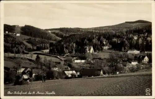 Ak Sosnówka Ober-Seidorf Podgórzyn Giersdorf Riesengebirge Schlesien, Gesamtansicht, St. Annakapelle