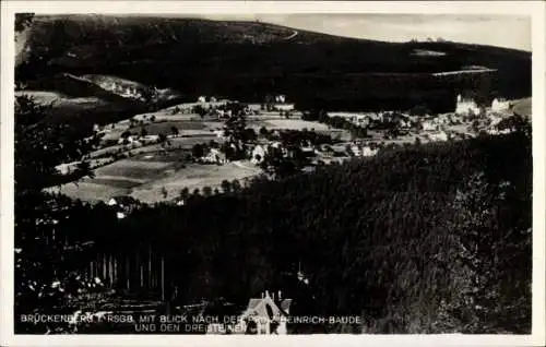 Ak Karpacz Górny Brückenberg Krummhübel Riesengebirge Schlesien, Panorama, Prinz Heinrich Baude