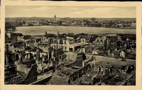 Ak Szczytno Ortelsburg Ostpreußen, Stadt nach dem Russen Einfall 1914