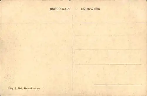 Ak Monnikendam Waterland Nordholland Niederlande, überschwemmte Straßen, 1916, Singeltje