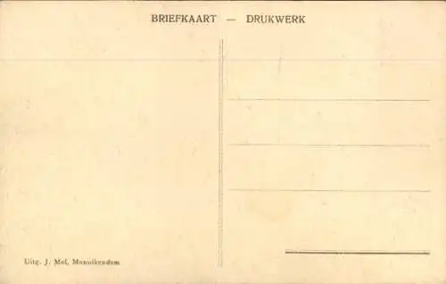 Ak Monnikendam Waterland Nordholland Niederlande, Überschwemmung 1916, Singeltje