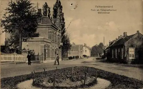 Ak Valkenswaard Nordbrabant, Post- und Telegraphenamt Stationstraat