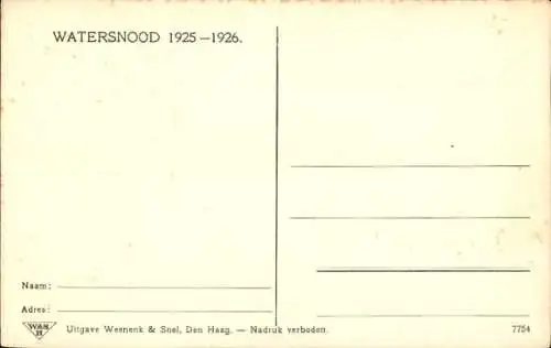 Ak Heugen Limburg Niederlande, Überschwemmung 1925-1926