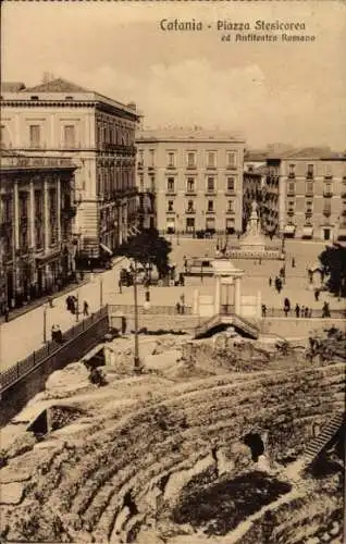 Ak Catania Sicilia, Piazza Stesicorea ed Anfiteatro Romano