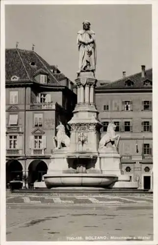 Ak Bozen Bolzano Südtirol, Walter Denkmal, Hotel