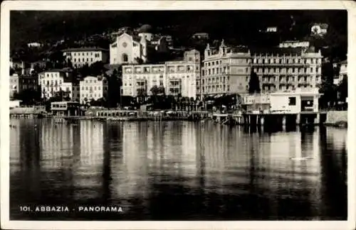 Ak Opatija Abbazia Kroatien, Panorama bei Nacht