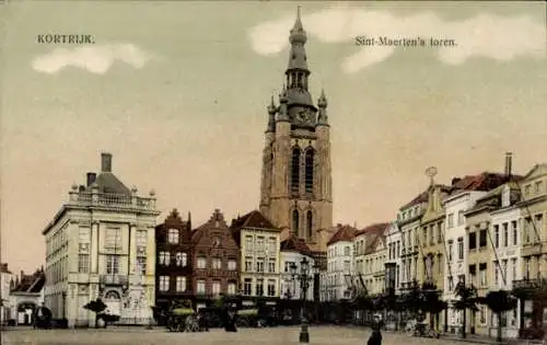 Ak Kortrijk Courtrai Westflandern, Sint Maerten's toren