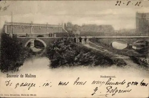 Ak Mechelen Mecheln Malines Flandern Antwerpen, Neckerspoel, Brücke