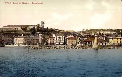 Ak Desenzano del Garda Lombardia, Stadt vom Wasser aus gesehen