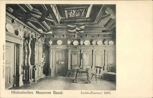 Ak Basel Basel Stadt Schweiz, Iselin Zimmer im Historischen Museum