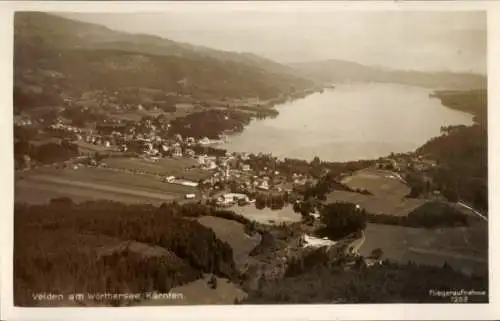 Ak Velden am Wörthersee in Kärnten, Fliegeraufnahme