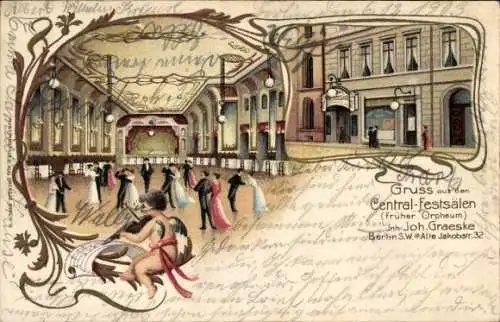 Passepartout Litho Berlin Mitte, Central Festsäle früher Orpheum, Engel