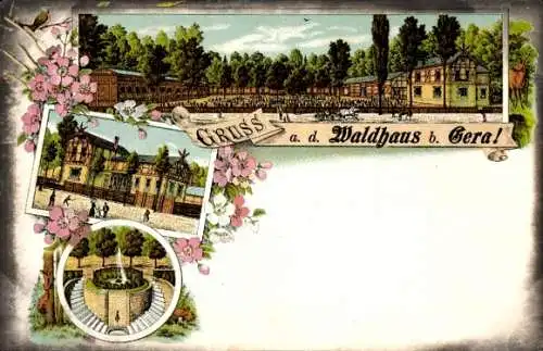 Litho Gera in Thüringen, Waldhaus, Park